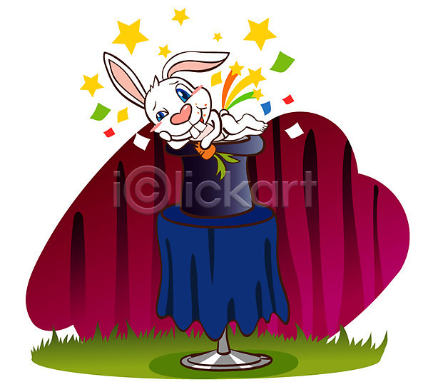 사람없음 EPS 일러스트 공연 동물 동물캐릭터 마술 모자(잡화) 쇼 애니멀프린트 육지동물 이벤트 이벤트캐릭터 척추동물 캐릭터 토끼 토끼캐릭터 포유류 한마리