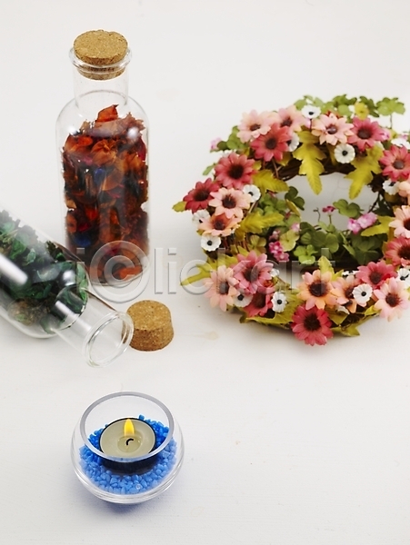 사람없음 JPG 포토 꽃 꽃무늬 드라이플라워 오브젝트 웰빙 유리병 인테리어 초 촛불