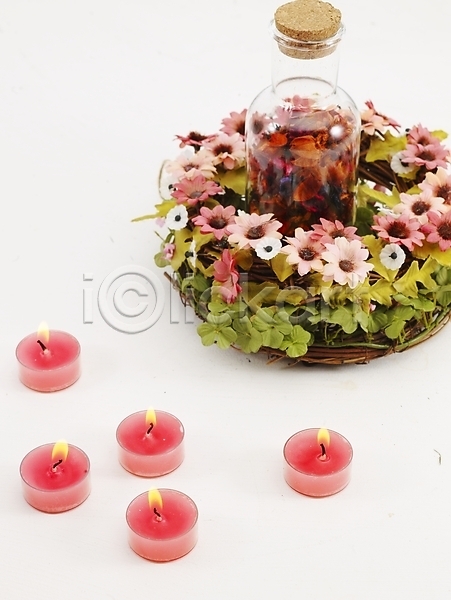 사람없음 JPG 포토 꽃 식물 오브젝트 웰빙 유리병 인테리어 초 촛불