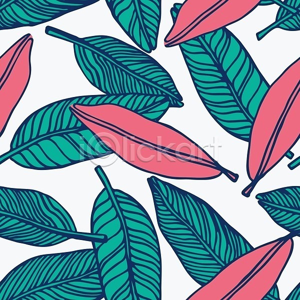 사람없음 EPS 일러스트 해외이미지 그림 나뭇잎 디자인 무료이미지 백그라운드 분홍색 식물패턴 여름(계절) 이국적 잎 장식 초록색 패턴 해외202004