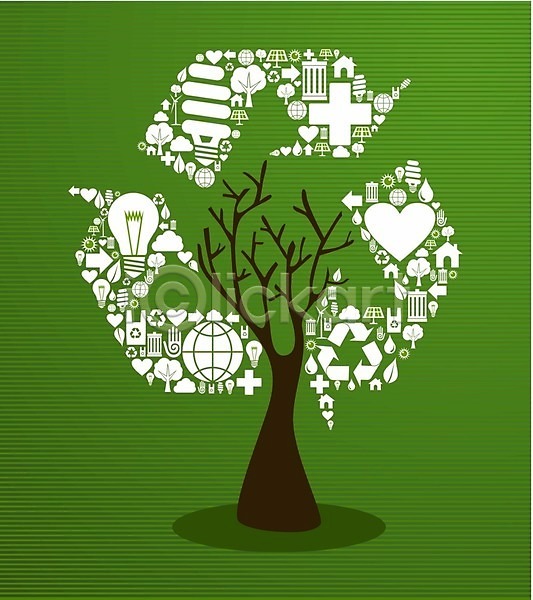 아이디어 사람없음 EPS 일러스트 해외이미지 나무 나뭇가지 무료이미지 백그라운드 식물 에너지 에코 잎 재활용 지구 초록색 친환경 해외202004 환경