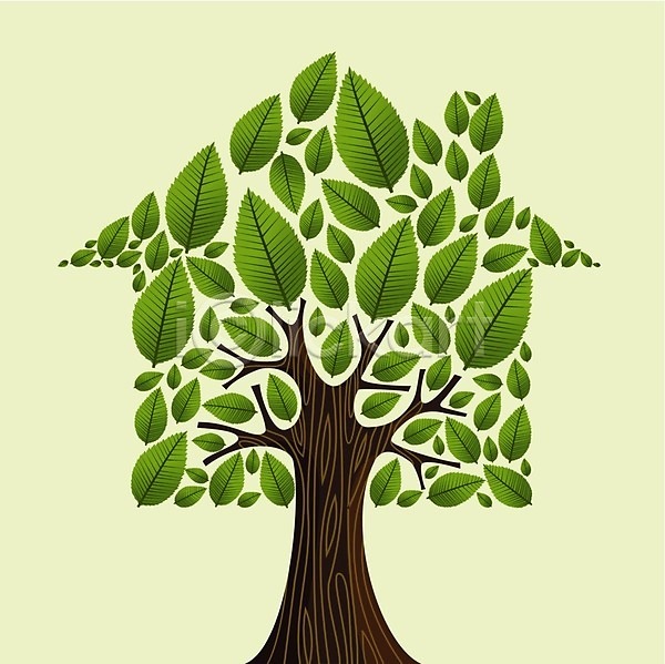 사람없음 EPS 일러스트 해외이미지 갈색 나무 나뭇잎 디자인 무료이미지 백그라운드 집모양 초록색 컨셉 해외202004