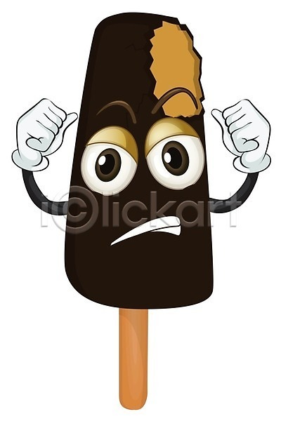 분노 사람없음 EPS 일러스트 해외이미지 갈색 아이스크림 음식캐릭터 초콜릿 클립아트 해외202004
