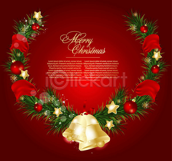 사람없음 EPS 일러스트 포토 해외이미지 디자인 무료이미지 빨간색 종 크리스마스 크리스마스리스 크리스마스장식 해외202004