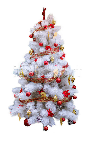 새로움 축하 사람없음 JPG 포토 해외이미지 겨울 계절 고립 공 나무 백그라운드 빨간색 심볼 오브젝트 은색 장식 컨셉 크리스마스 해외202004 흰색