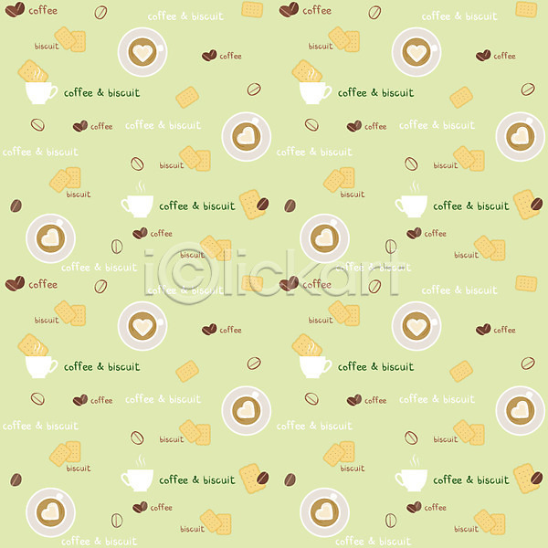 사람없음 EPS 일러스트 과자 디저트 무늬 문양 백그라운드 원두 음식 커피 커피잔 쿠키 패턴 팬시패턴 하트