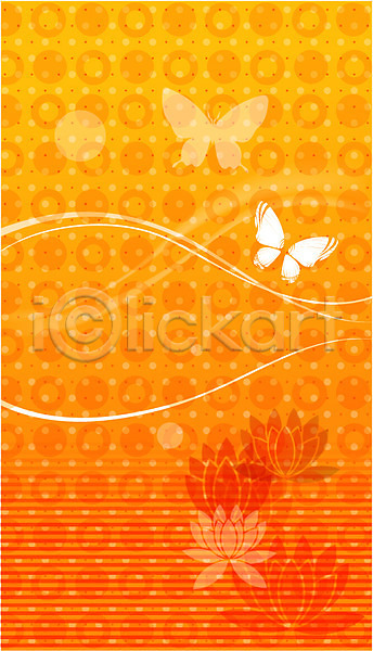 사람없음 EPS 일러스트 E 계절 곤충 꽃 꽃무늬 나비 백그라운드 봄 절지류 주황색 컬러