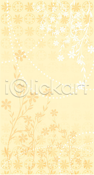 사람없음 EPS 일러스트 꽃 무늬 문양 백그라운드 식물 주황색 컬러 패턴