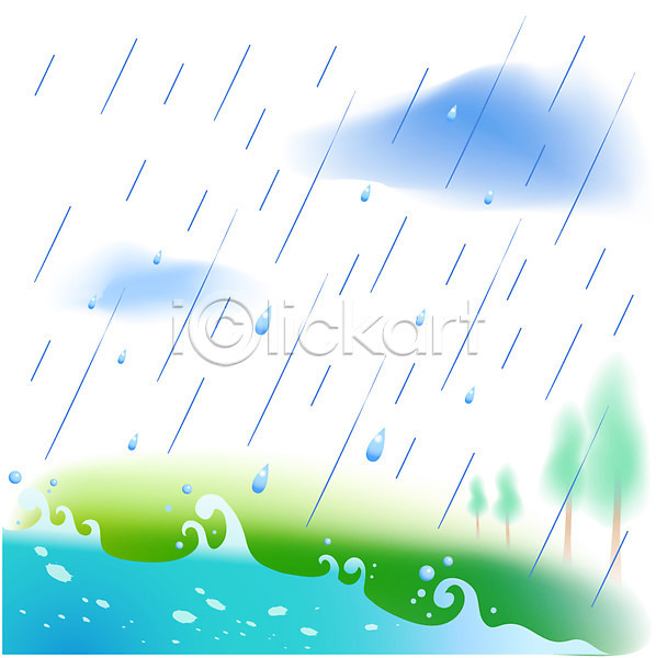 사람없음 EPS 일러스트 개울 계절 구름(자연) 나무 날씨 물 백그라운드 비(날씨) 빗방울 사계절 소서 야외 여름(계절) 자연 장마 절기 풍경(경치)