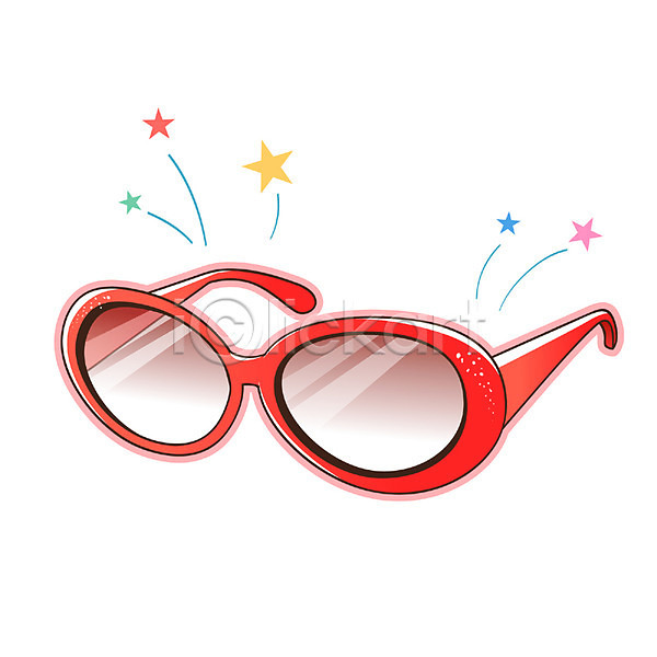 사람없음 EPS 아이콘 큐티아이콘 반짝임 별 빨간테 선글라스 쇼핑 안경 잡화 패션