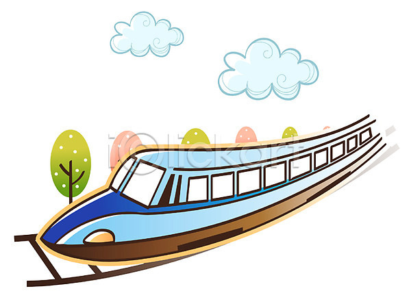사람없음 EPS 아이콘 큐티아이콘 고속열차 교통 구름(자연) 기차 기찻길 길 나무 여행 운송업 육상교통 철도의날