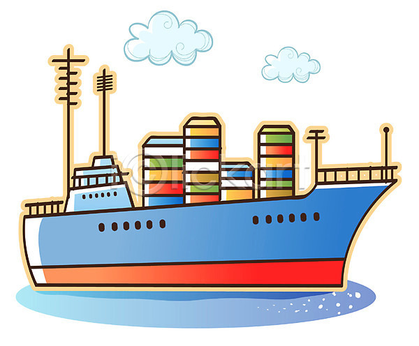 사람없음 EPS 아이콘 큐티아이콘 교통 구름(자연) 바다 배(교통) 수상교통 운송업 화물 화물선