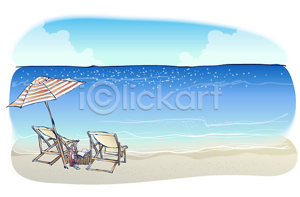 사람없음 EPS 일러스트 계절 구름(자연) 바구니 바다 백그라운드 사계절 선베드 소풍 야외 여름(계절) 와인잔 의자 자연 주간 책 파라솔 풍경(경치) 하늘 해변 해외풍경