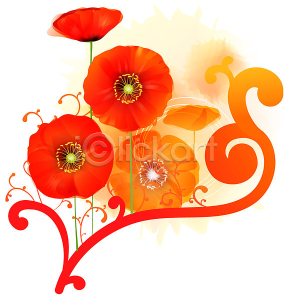 사람없음 EPS 일러스트 템플릿 꽃 꽃백그라운드 무늬 문양 백그라운드 빨간색 식물 양귀비 컬러 화사함