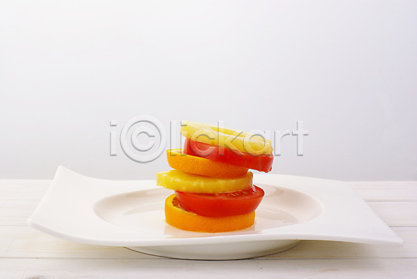 신선 사람없음 JPG 포토 과일 그릇 디저트 스튜디오촬영 슬라이스 썬 오렌지 음식 장식 접시 토마토 파인애플