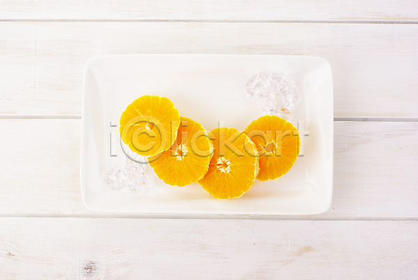 신선 사람없음 JPG 포토 하이앵글 과일 귤 그릇 디저트 스튜디오촬영 슬라이스 식물 오렌지 음식 장식 접시 제철과일 주황색