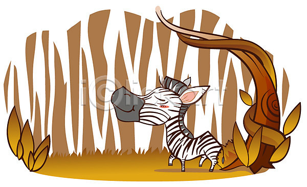 사람없음 EPS 일러스트 나무 동물 동물캐릭터 말(동물) 사파리 숲 얼룩말 열대우림 육지동물 줄무늬 척추동물 캐릭터 포유류 한마리