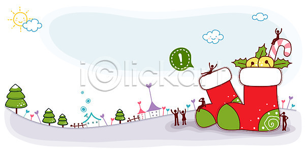 귀여움 사람없음 EPS 일러스트 구름(자연) 기념일 나무 느낌표 백그라운드 야외 양말 오브젝트 이벤트 장식 종교 주간 크리스마스 크리스마스용품 크리스마스장식 크리스마스트리 태양 해