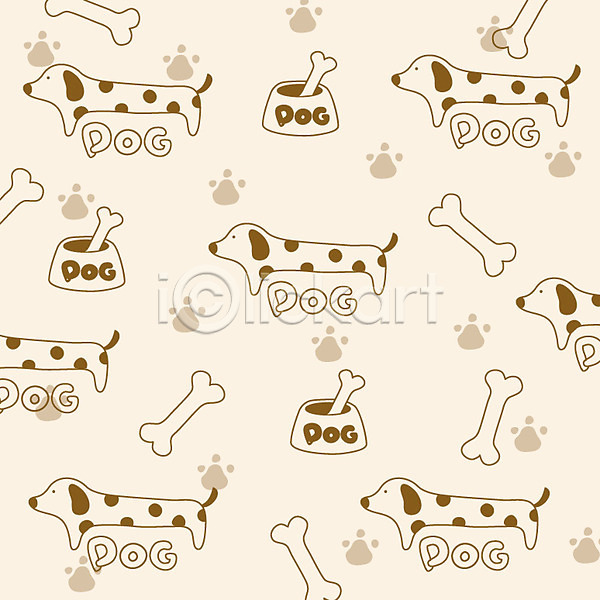 사람없음 EPS 일러스트 강아지 개 동물 디자인 무늬 문양 반려견 반려동물 발자국 백그라운드 뼈 패턴
