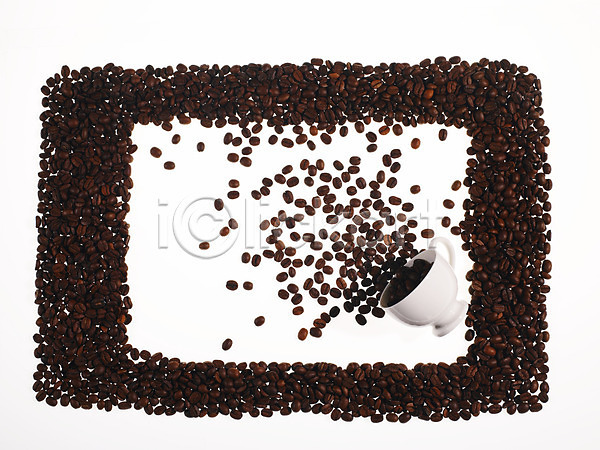 사람없음 JPG 포토 백그라운드 사각프레임 사각형 원두 장식 커피 커피잔 틀 프레임