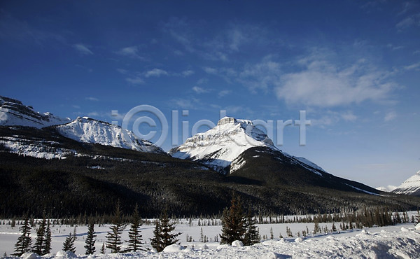 사람없음 JPG 포토 해외이미지 겨울 공원 로키산맥 산 앨버타 야외 캐나다 풍경(경치) 하늘 해외202004