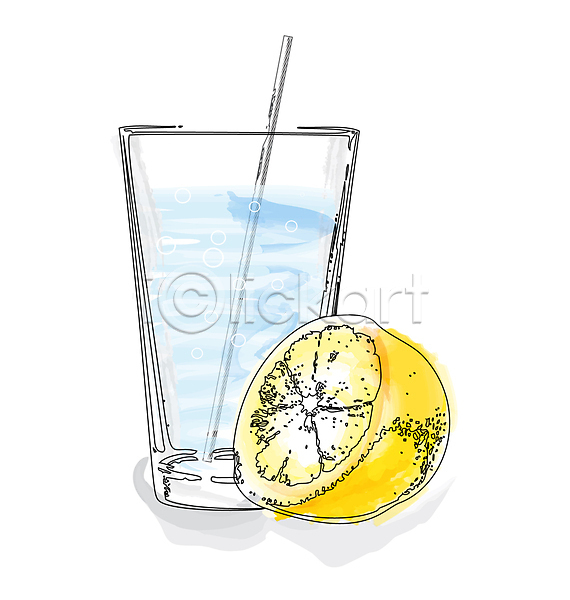 신선 사람없음 JPG 일러스트 템플릿 포토 해외이미지 디자인 레몬 미술 백그라운드 벽지 붓 수채화(물감) 스타일 심플 유리 음료 해외202004