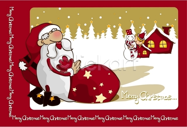 남자 노년 사람 어린이 여자 한명 EPS 카드템플릿 템플릿 겨울 계절 기념일 나무 눈사람 배송 별 산타클로스 서기 선물 야외 이벤트 전신 주택 카드(감사) 크리스마스 크리스마스카드 팬시 할아버지