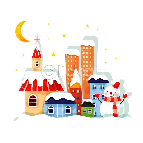 사람없음 EPS 소프트아이콘 아이콘 큐티아이콘 크리스마스아이콘 건물 겨울 계절 교회 눈(날씨) 눈사람 달 별 빌딩 사계절 야간 야외 자연 주택 크리스마스