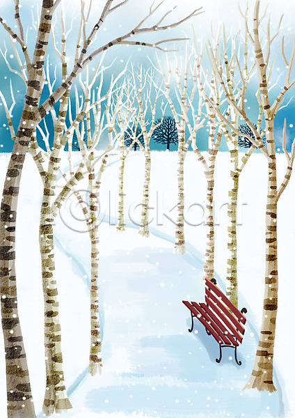 사람없음 PSD 일러스트 겨울 겨울배경 계절 공공시설 공원 길 나무 눈(날씨) 눈내림 백그라운드 벤치 사계절 산책로 설경 수제그림 수채화(물감) 식물 야외 의자 자연 페인터 풍경(경치)