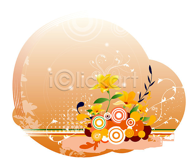 사람없음 EPS 실루엣 일러스트 템플릿 꽃 꽃백그라운드 노란색 무늬 문양 백그라운드 식물 원형 자연 팝아트 퓨전