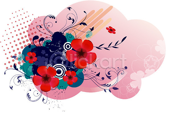 사람없음 EPS 실루엣 일러스트 템플릿 꽃 꽃백그라운드 무늬 문양 백그라운드 빨간색 식물 자연 줄기 팝아트 퓨전