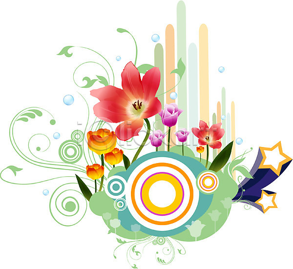 사람없음 EPS 실루엣 일러스트 템플릿 꽃 꽃백그라운드 무늬 문양 백그라운드 식물 자연 줄기 튤립 팝아트 퓨전