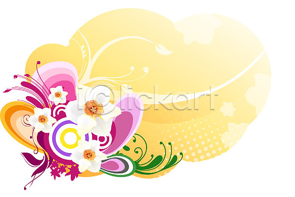 사람없음 EPS 실루엣 일러스트 템플릿 꽃 꽃백그라운드 무늬 문양 백그라운드 수선화 식물 자연 줄기 팝아트 퓨전