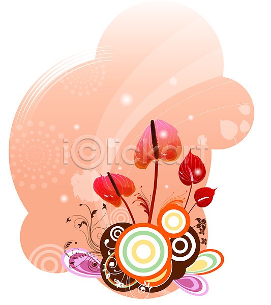 사람없음 EPS 실루엣 일러스트 템플릿 꽃 꽃백그라운드 무늬 문양 백그라운드 식물 안쉬륨 안스리움 자연 줄기 팝아트 퓨전