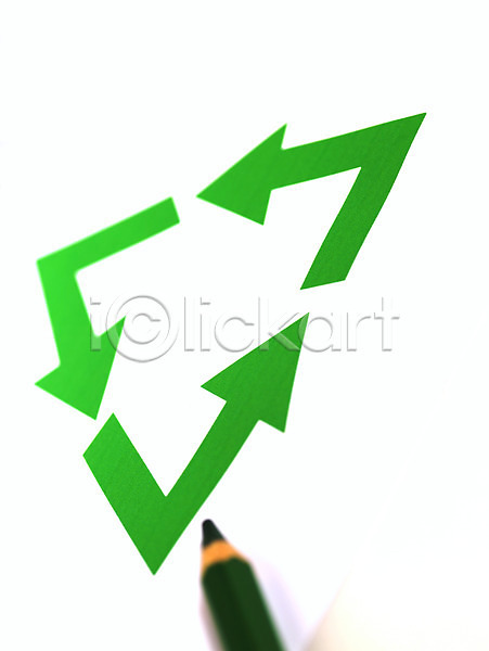 사람없음 JPG 포토 기호 문자 분리배출 분리수거 상징 색연필 심볼 재활용 초록색 표시 화살표 환경