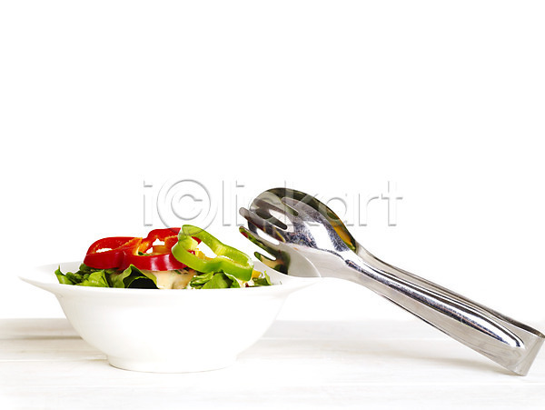 사람없음 JPG 포토 그릇 비트 샐러드 스튜디오촬영 식재료 양상추 음식 접시 집게 채소 파프리카 피망