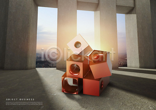 사람없음 3D PSD 디지털합성 입체 편집이미지 3D소스 건축물 도시 비즈니스 사각형 오브젝트 입체도형 조형물