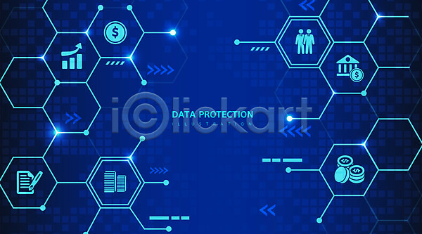 보호 사람없음 AI(파일형식) 일러스트 디지털 백그라운드 보안 육각형 정보 정보보호 정보보호의날 파란색 허니콤 화살표