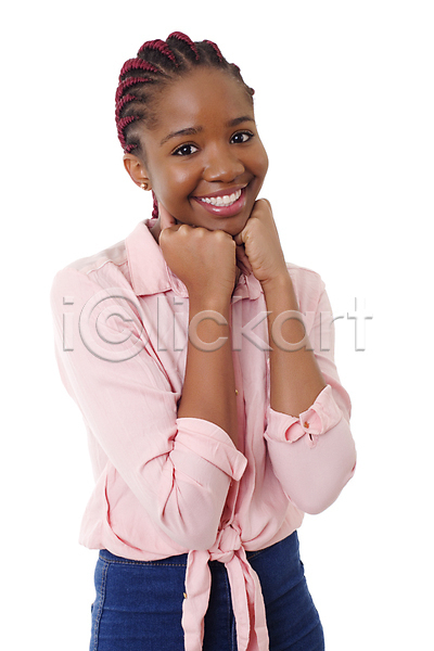 기쁨 행복 사람 성인 성인여자한명만 여자 한명 JPG 포토 해외이미지 긍정 라이프스타일 미소(표정) 학생 해외202007 흰배경