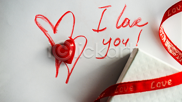 사랑 사람없음 JPG 포토 해외이미지 리본 발렌타인데이 편지 하트 해외202007 흰배경