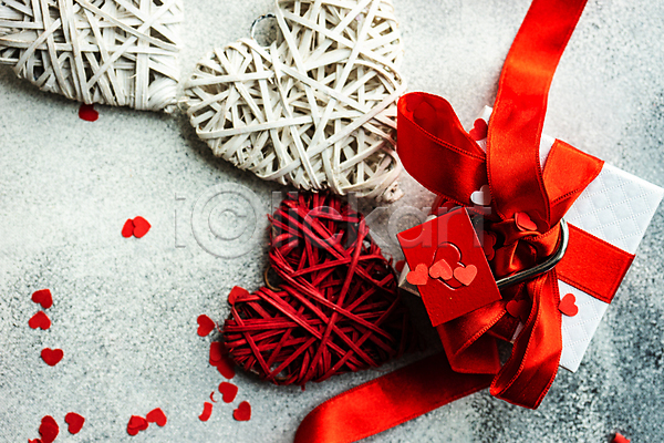 사랑 사람없음 JPG 포토 해외이미지 리본 발렌타인데이 선물상자 자물쇠 하트 해외202007