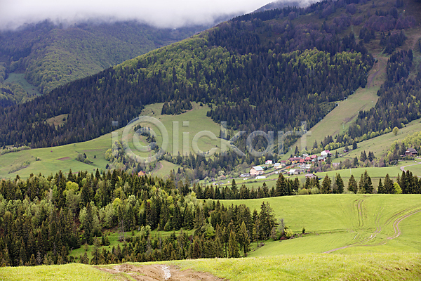 사람없음 JPG 포토 해외이미지 계곡 구름(자연) 나무 내추럴 루마니아 마을 맑음 봄 산 야외 여름(계절) 여행 우크라이나 유럽 자국 자연 정상 초록색 트래킹 풍경(경치) 하늘 해외202007 휴양지