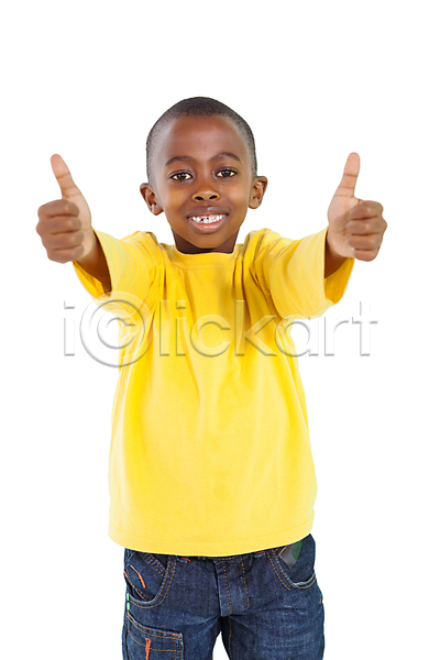 행복 남자 소년 어린이 한명 JPG 포토 해외이미지 긍정 미소(표정) 응시 청바지 해외202007 흰배경