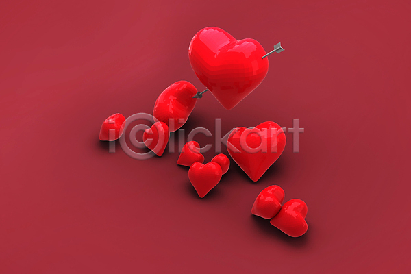사랑 사람없음 JPG 포토 해외이미지 무료이미지 발렌타인데이 빨간배경 하트 해외202007 해외202105 화살