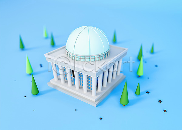 귀여움 사람없음 3D PSD 디지털합성 입체 편집이미지 3D소스 건물 국회 국회의사당 나무 로우폴리 오브젝트 파란색 편집 편집소스