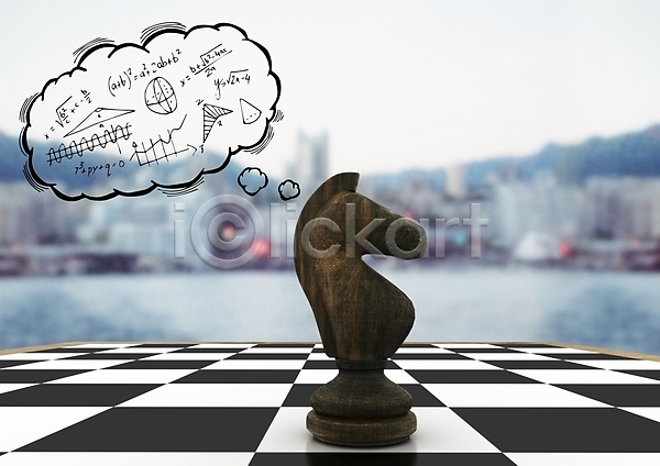 사람없음 JPG 포토 해외이미지 말풍선 생각 체스 체스말 체스판 해외202007