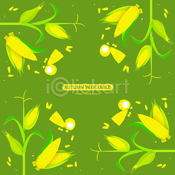 사람없음 PSD 일러스트 꽃 옥수수 옥수수알갱이 초록색 패턴