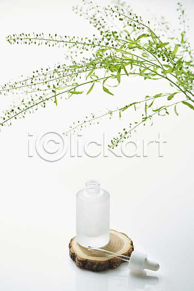 사람없음 JPG 포토 공병 뷰티 스튜디오촬영 식물 실내 오브젝트 우드코스터 잎 화장품 흰배경