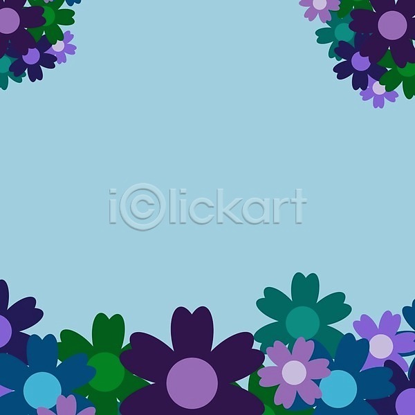 사람없음 EPS 일러스트 해외이미지 공백 꽃 꽃무늬 보라색 프레임 하늘색 해외202008