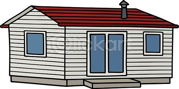 계획 EPS 일러스트 해외이미지 거래 건물 단상 마을 만화 목재 방갈로 빨간색 시골집 어둠 작음 주택 지붕 해외202008 해외일러스트 흰색